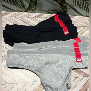 12 pair Thong Panties Black and Gray